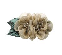 Large Flower Hair Clip For Female Crystal Organza Ponytail Holder Vintage Hair Brooches Korean Headdress