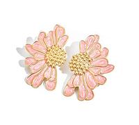 Large Flower Hoop Earring Statement Spikes Earring Geometric Celestials Designs For Fashion Enthusiasts Casual Wear Flower Earrings