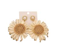 Large Flower Hoop Earring Statement Spikes Earring Geometric Celestials Designs For Fashion Enthusiasts Casual Wear Flower Earrings