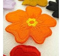Large Flower Motif Iron On 7cm Curtain Jean Trim Patch Costume Rose 8 Color 152D, Orange