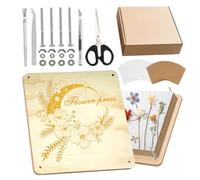 Large Flower Press for Adults, 25 x 25 cm 10 Layers Wooden Flower Pressing Kit, Moon Floral Design Arts and Crafts Kits for Pressed Flowers Crafts Scrapbooking