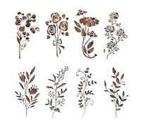 Large Flower Stencils - Botanical Stencil Designs, Large Flower Stencils for Painting | Flower Painting Stencils, Spring Painting Stencils, Reusable Flower Template for Painting on, Card Decoration