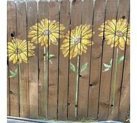 Large Flower Stencils Painting on Wood Reusable Floral Wall Stencil Templates for Painting on Wood Furniture Garden Fence Wall Mural(Sunflower)
