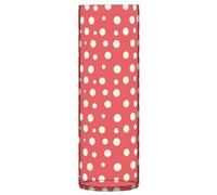 Large Flower Vase Polka White Dots on Red Background Plastic 11.8 Inch Modern Decorative Living Room Vases for Dining Table Centerpieces Office Decor