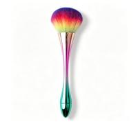 Large Fluffy Powder Brush, Hourglass Waist Gradient Rainbow Handle Makeup Brush, Colorful Synthetic Bristles Cosmetic Tool for Blush Setting Bronzer Loose Powder Application