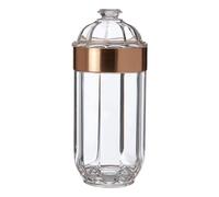 (Large) Fluted design Clear Acrylic Canister Rose Gold Rim