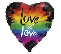Large Foil Balloon Love is Love Gay Pride Foil Balloon