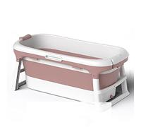 Large Foldable Bath Tub Bathtub, Pop up Bath with Removable Cover for Baby Toddler Children Twins Petite Adult, Large Freestanding Bathtubs Home Sauna, from Baby to Adult,Pink,Large
