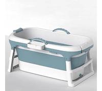 Large Foldable Bath Tub Bathtub, Pop up Bath with Removable Cover for Baby Toddler Children Twins Petite Adult, Large Freestanding Bathtubs Home Sauna, from Baby to Adult,Blue,Small with lid