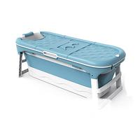 Large Foldable Bath Tub Bathtub, Pop up Bath with Removable Cover for Baby Toddler Children Twins Petite Adult, Large Freestanding Bathtubs Home Sauna, from Baby to Adult,Blue,Large with lid