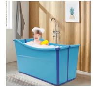 Large Foldable Bath Tub Collapsible Dog Bath Tub Free Standing for Children Fits Perfect in The Small Shower Space,97 x 47 x 57 cm(Color:Blue)