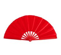 Large Foldable Hand Fans 34cm - Premium Kung Fu Fan with Clack Sound Effect, Elegant Storage Bag - for Tai Chi, Dance Performances, Festivals, Home Decor and Summer Cooling (Watermelon Red)