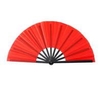 Large Foldable Hand Fans 34cm - Premium Kung Fu Fan with Clack Sound Effect, Elegant Storage Bag - for Tai Chi, Dance Performances, Festivals, Home Decor and Summer Cooling (Red)