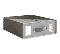 Large Foldable Non Woven Fabric Storage Box With Cover For Bedding Clothes Quilt, Stackable Design For Efficient Space Saving And Easy Handling(Gray)