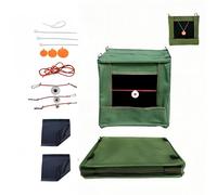 Large Foldable Target Box Set, 6 Targets, 2 Double Layered Sound-Off meshes,Green 15.75"x15.75"