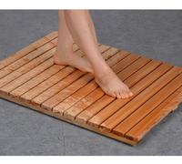 Large Foldable Teak Shower Mat - Non-Slip Red Cedar board for Indoor & Outdoor Use Anticorrosion Bathroom Floor Mat 75x100cm Ideal for Shower Trays