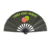 Large Foldable UV Glow Hand Fan Bamboo Wood - Foldable, Colourful, with Slightly Greenish Shimmer - Perfect for Rave, Festival, EDM, Pride, Club, Party, Dance, Performance, Sauna, Wedding