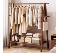 Large Foldable Wood Clothing Rack with Storage Shelf Natural Beech Coat Rack for Home nization Garment Stand for Hanging Clothes Stylish & Space-Saving Solution 24"