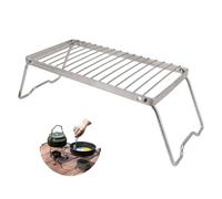 Large Folding Campfire Grill Stainless Steel Grate Camping Grill Grid Rack Foldable Stove Stand 4.7x5.9x15.0in Ultralight Campfire Stand for Outdoor Camping Cooking Hiking BBQ Fishing