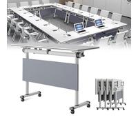 Large Folding Conference Room Table - Modern Design for Office and Boardroom Meetings - Versatile Mobile Table for Collaborative Spaces and Events