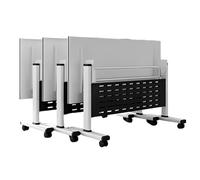 Large Folding Conference Table Set for 2-6 People Flip Top Training Tables with Quiet Wheels & Storage Ideal for Office Meeting Rooms 3 Pack