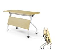 Large Folding Conference TableExtra Wide Rectangular Office Training Desk & Meeting TableVersatile Podcast & Event UseSpaceSaving Design