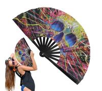 Large Folding Hand Fan, Large Fan Hand For Dance, Large 13 Inch Folding Hand Fans, Handheld Cooler Kung Fu Craft, Decoration, Dance Wrestling For Party