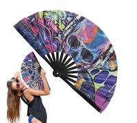 Large Folding Hand Fan Large Hand Fans for Dance - Big Chinese Folding Chinese Fans Kung Fu Craft Dance Supplies Hand Cooler Home Decoration