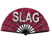 Large Folding Printed Hand Held Rave Fan for Festival Dance Clubbing Party Decor Parade Halloween Hand Fan (SLAG)