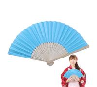 Large Folding Silk Hand - Vintage Silk Fan, Pure Pai Fan Blank | Chinese Japanese Vintage Wooden Silks Fans for an easy storage and can be carried around without hassle