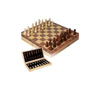 Large Folding Wooden Chess Set with 64-Square Board and 32 Pieces - Travel-Friendly Home Chessboard