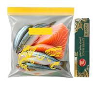 Large Food Storage Freezer Bags by ECOOPTS | Double Zipper Lock&Easy to Open Fresh Keep Bags| Ultra Stong Reusable, BPA Free 27×33.5cm/Bag(25, L)