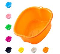 Large Foot Bath Spa Bowl Plastic Pedicure Bowl Massage Foot Tub,for Pedicure, Detox and Massage, Perfect to Soak Your Feet, Toe Nails and Ankles,Can be Soaked to Remove Dead Skin (Orange)