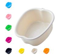 Large Foot Bath Spa Bowl Plastic Pedicure Bowl Massage Foot Tub,for Pedicure, Detox and Massage, Perfect to Soak Your Feet, Toe Nails and Ankles,Can be Soaked to Remove Dead Skin and Calluses (White)