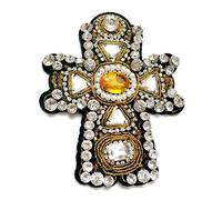 Large for Rhinestone Beaded for Cross Patch Exquisite Handmade Clothes Embroider