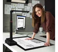 Large Format Book Scanner, 23MP Adjustable Height Camera, Automatic Page Smoothing, OCR Text Recognition, Continuous Shooting for Office & Archive Use