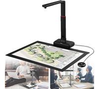 Large Format Book Scanner, A2 Overhead, 23MP High Resolution, Auto-Flatten, Fingerprint Removal, Adjustable Height, Multi-Language OCR