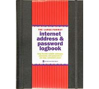 Large-Format Internet Address & Password Logbook (removable cover band for security)
