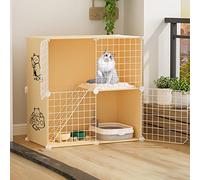 Large Four Tier Cat Cage, DIY Cat Enclosure, Detachable Metal Cat Enclosure with Platforms and Ladders, Suitable for 1-4 Cats (Size:29.5Lx19.2Wx28.7H")