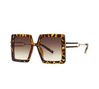 Large-frame sunglasses for women, flat-top fashion, retro style, UV400 protection.(C3)