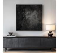 Large Framed Black Abstract Wall Art for Living Room, Modern Canvas Prints Wall Paintings Artwork for Walls, Square Minimalist Black Wall Pictures for Hallway, Fireplace, Bedroom, Office, Bathroom