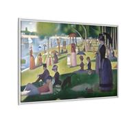 Large Framed Georges Seurat Sunday Afternoon Canvas Wall Art Print 120x80cm Horizontal/White / 3.175cm