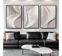 Large Framed Modern Abstract Wall Art for Living Room, Minimalist Bright Style Prints Wall Paintings Artwork for Walls, Silver Gray Contemporary Luxury Pictures for Hallway, Office Wall Decor 24x36 In