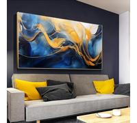 Large Framed Wall Art Decor Canvas Printed Picture Artwork Abstract Wall Art for Living Room Office Bedroom Wall Decoration 75x150cm/30x59inch With Gold Frame Ready to Hang