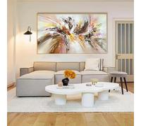Large Framed Wall Art Modern Artwork Pictures Colors Abstract Posters Prints Canvas Painting for Living Home Decor Art Work 100x180cm/39x71inch With Golden Framed Ready to Hang