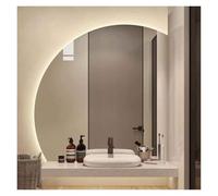 Large Frameless Bathroom Mirror Modern Anti-Fog Wall Mirror with Smart Touch Button LED Illuminated Right Warm Light 80cm - Perfect for Stylish Bathrooms