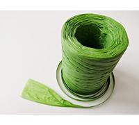 Large Full 200m Roll of Paper Raffia Ribbon 8mm Wide (Apple Green)