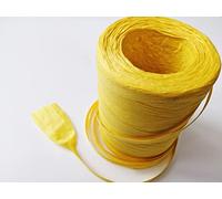 Large Full 200m Roll of Paper Raffia Ribbon 8mm Wide (Yellow)