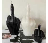 Large Full Sized f@@k You Middle Finger flip The Bird Hand Gesture Candle Soy Wax Choose Colours (Black)