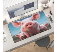 Large Funny Cute Pig Desk Mat 24x12 Inch Waterproof Non-Slip Rubber Desk Pad for Office Home Gaming Remote Work Foldable Portable Mousepad for Keyboard Laptop Desktop Accessories